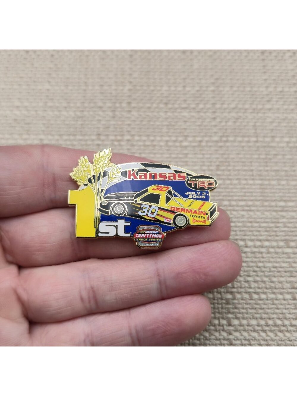 2005 NASCAR Craftsman Truck Series Pin - Germain Toyota Kansas 1st Win A8095